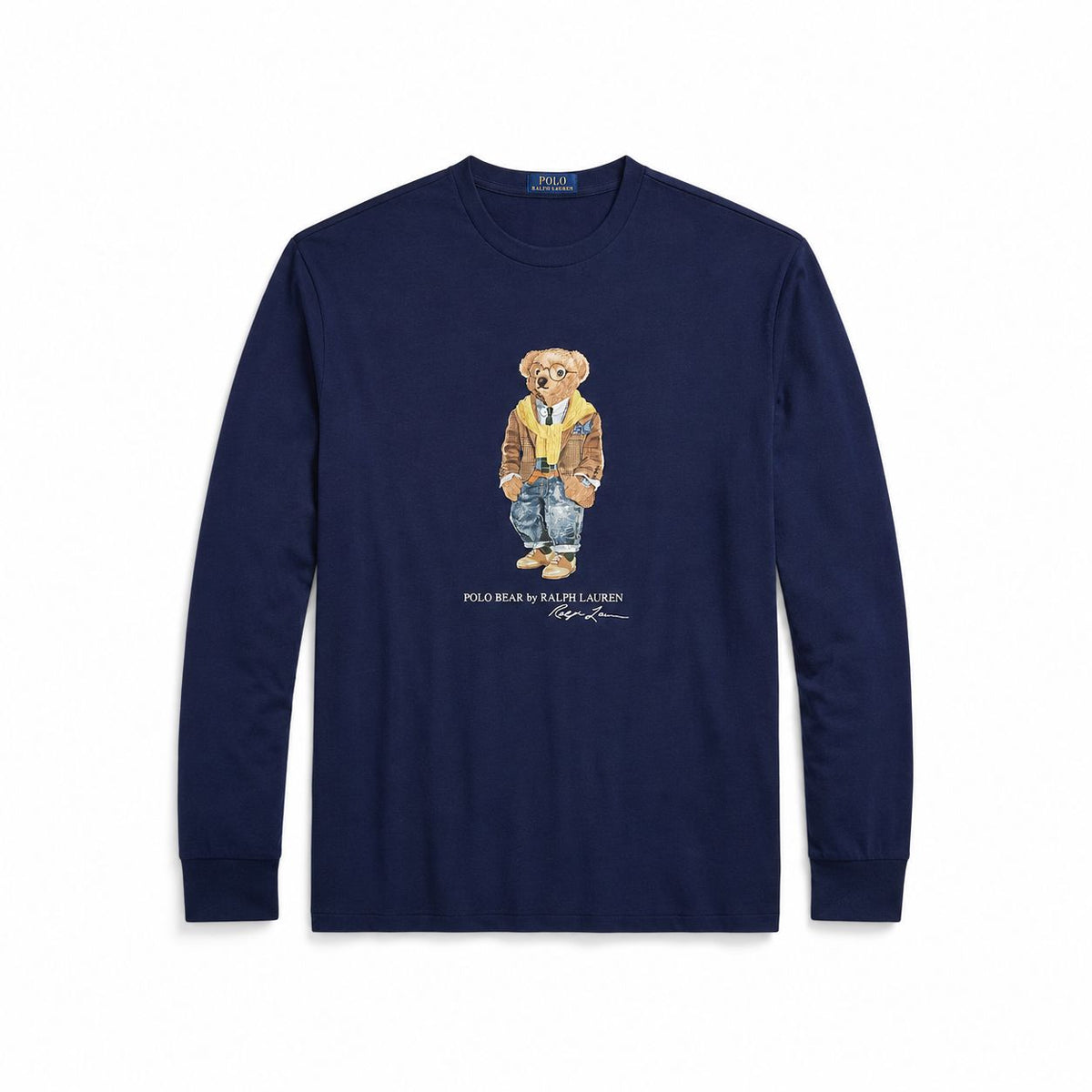 Jersey-T-Shirt mit langen Ärmeln und Polospiel-Motiv