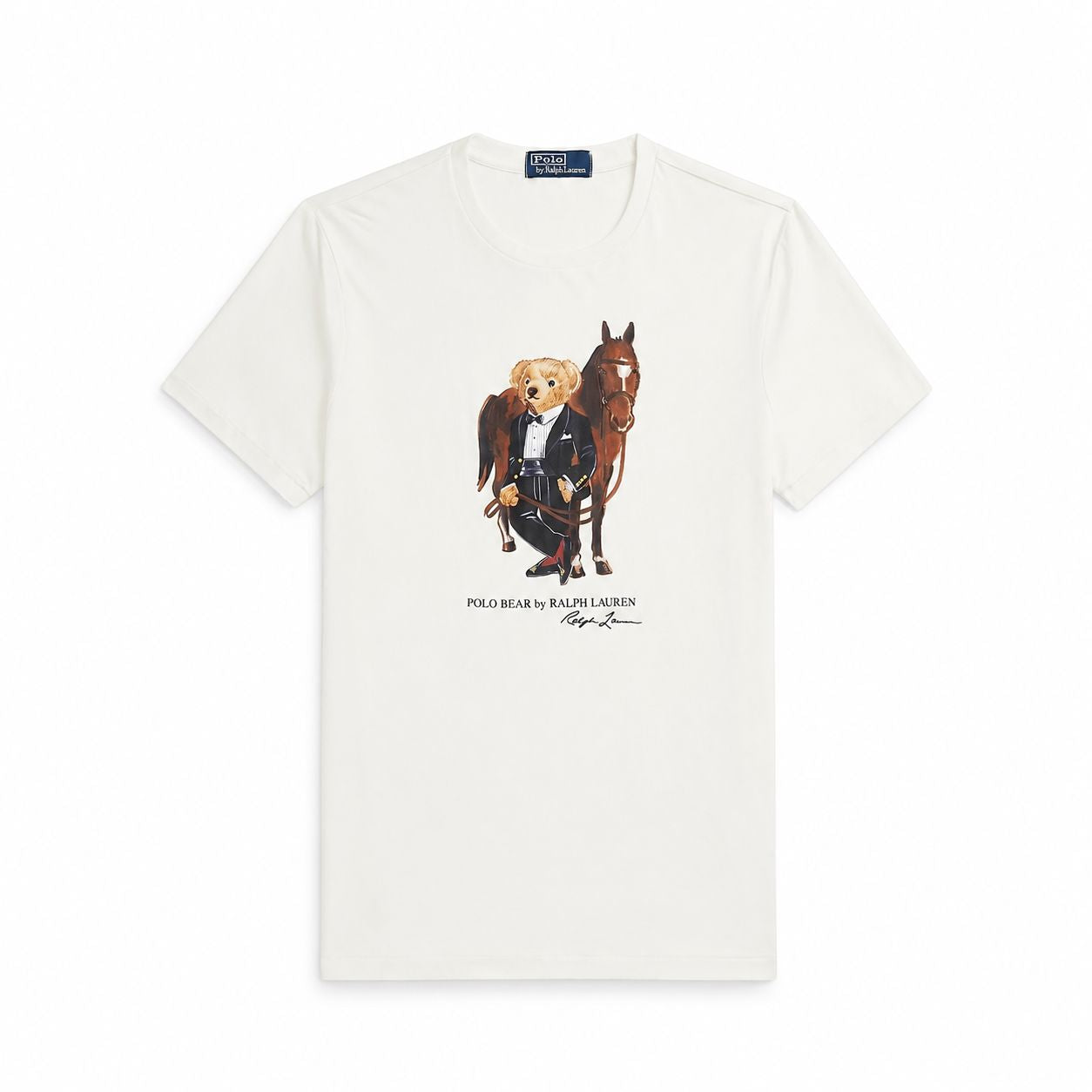 Baumwoll-T-Shirt mit Polospiel-Motiv