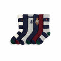 Baumwoll-Blend-Socken im 6er-Pack mit Polospiel-Motiv