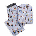Baumwoll-Sateen-Pyjama-Set mit Polospiel-Motiv