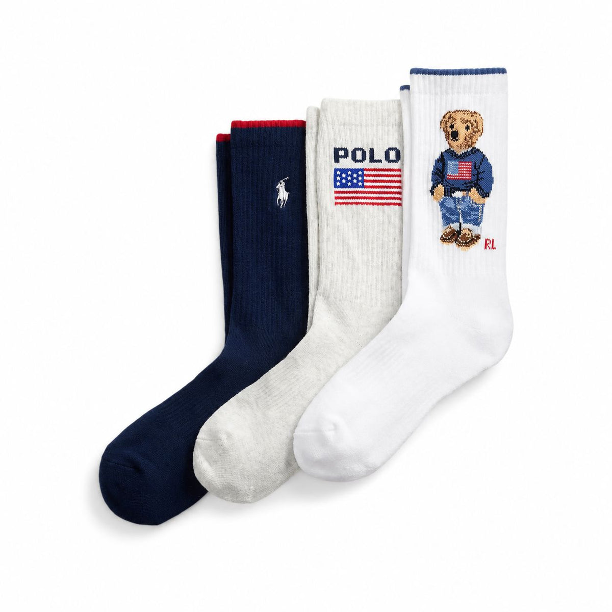 Logo-Socken im 3er-Pack mit Polospiel-Motiv