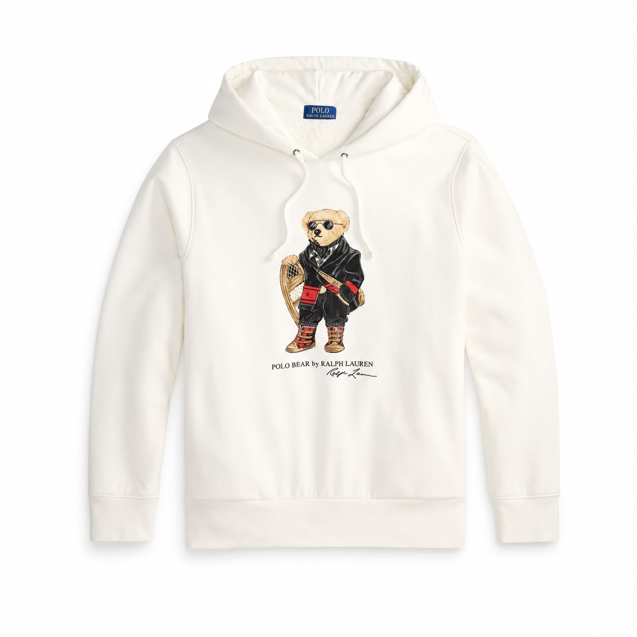 Fleece-Kapuzenpullover mit Polospiel-Motiv