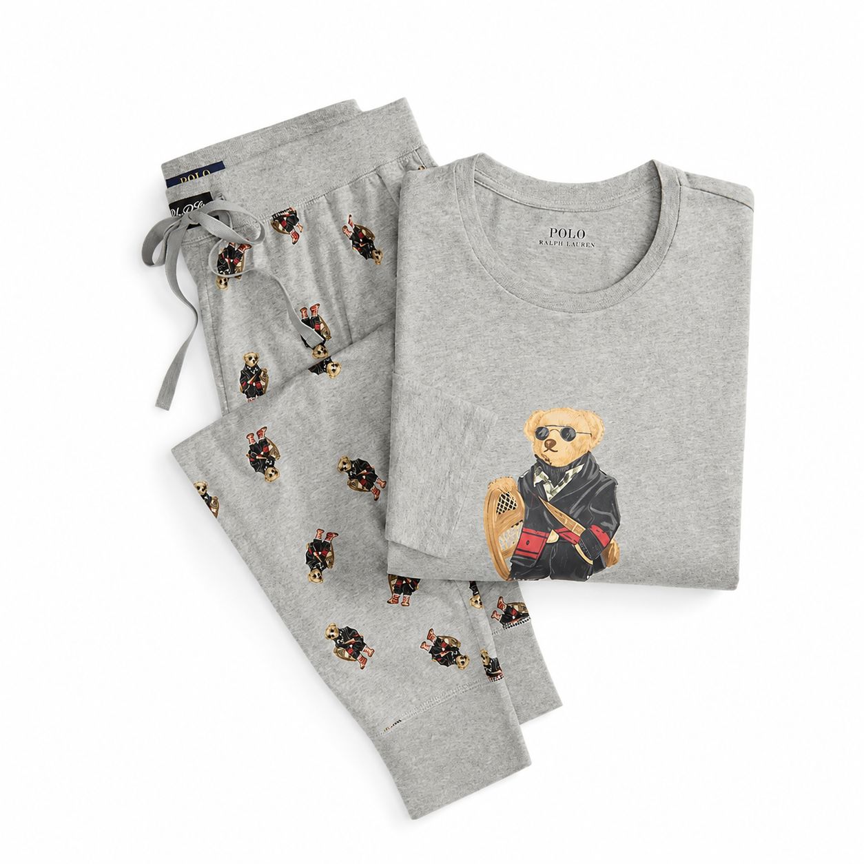 Jersey-Pyjama-Set mit Polospiel-Motiv
