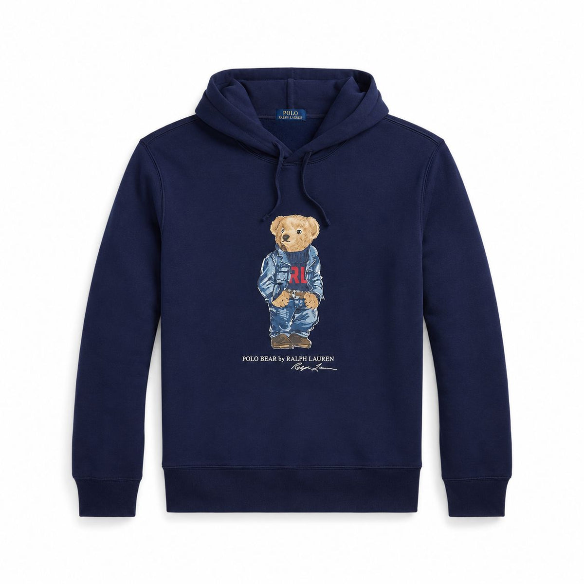 Fleece-Kapuzenpullover mit Polospiel-Motiv