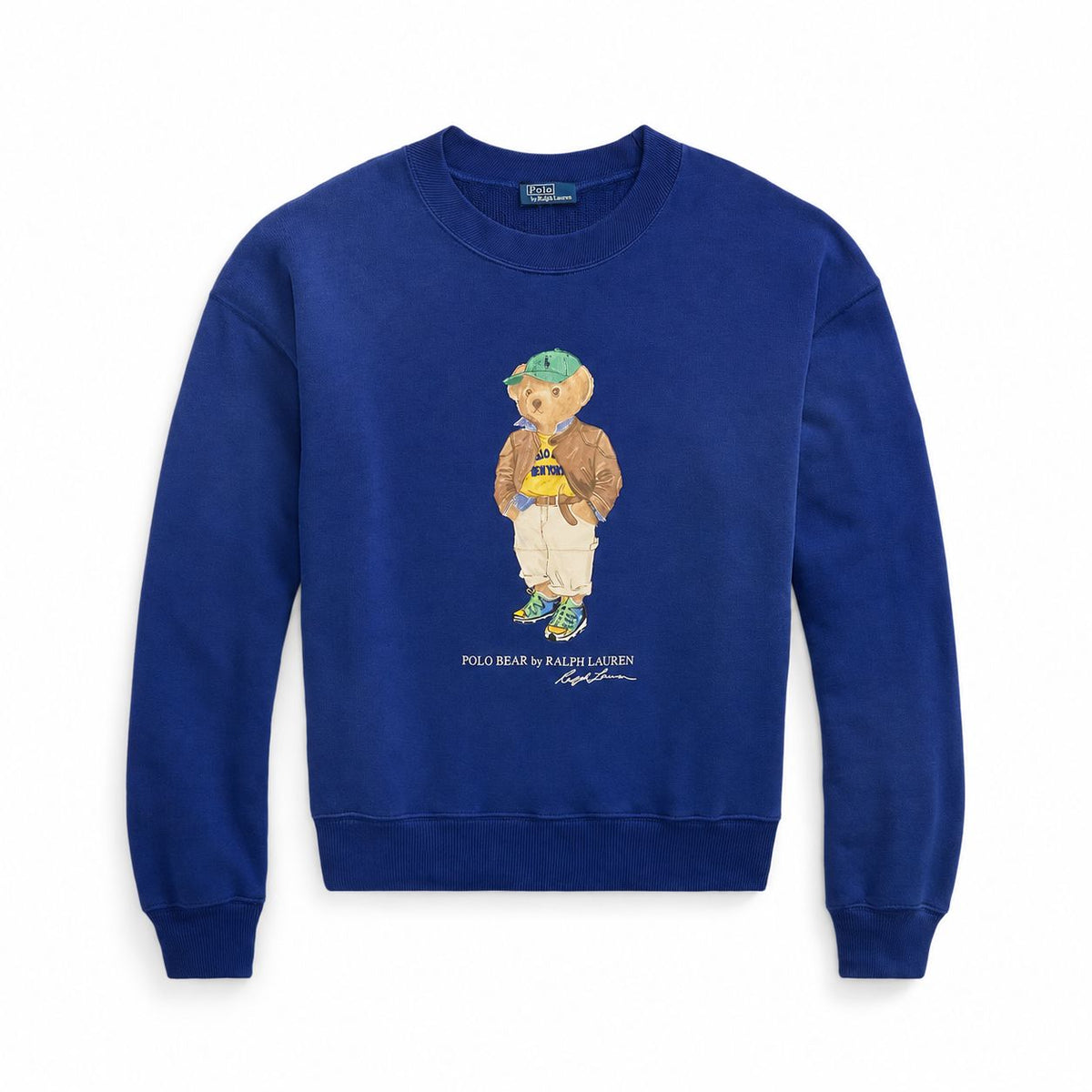 Leichtes Fleece-Rundhals-Sweatshirt mit Polospiel-Motiv