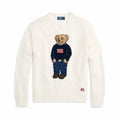 Baumwolle-Leinen-Pullover mit Polospiel-Motiv