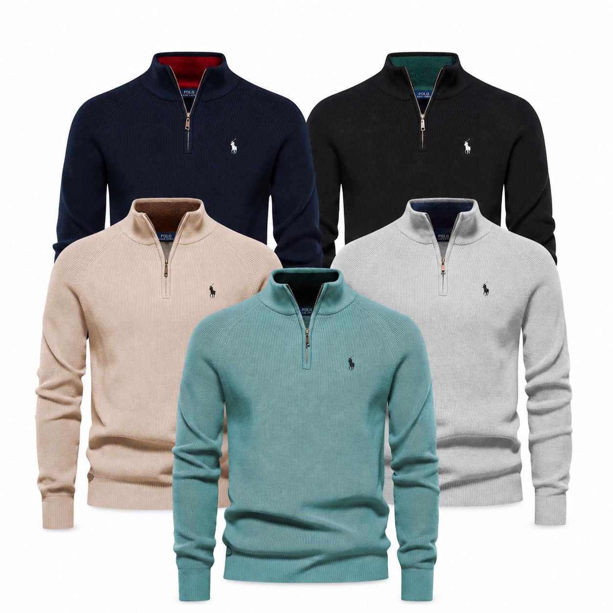 Gepolsterter Reißverschluss-Pullover Herren