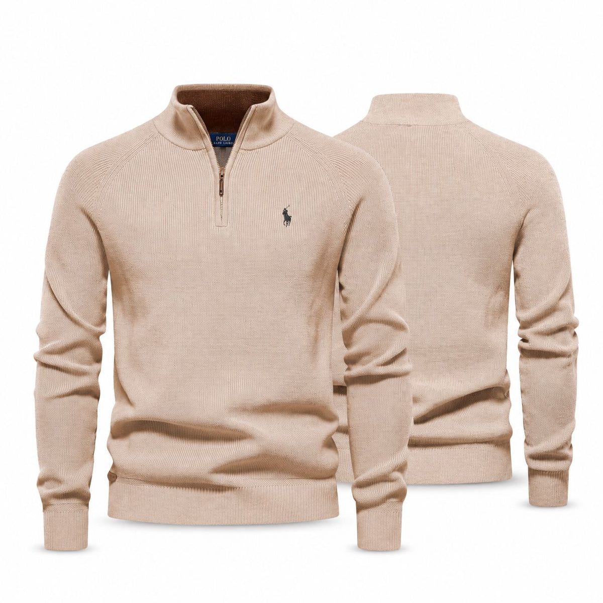 Zip-Zopfwollpullover