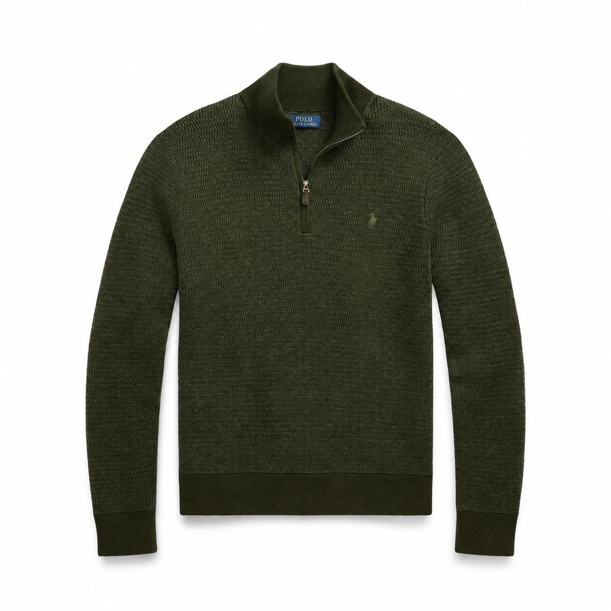 Waschbarer Wollpullover mit Viertel-Reißverschluss