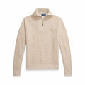 Waffelstrick-Pullover mit Viertel-Reißverschluss