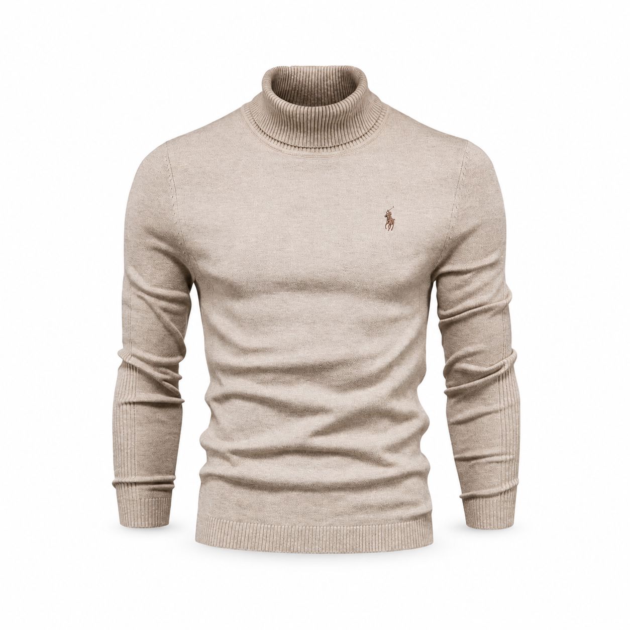 Rollkragenpullover mit Zopfmuster Herren