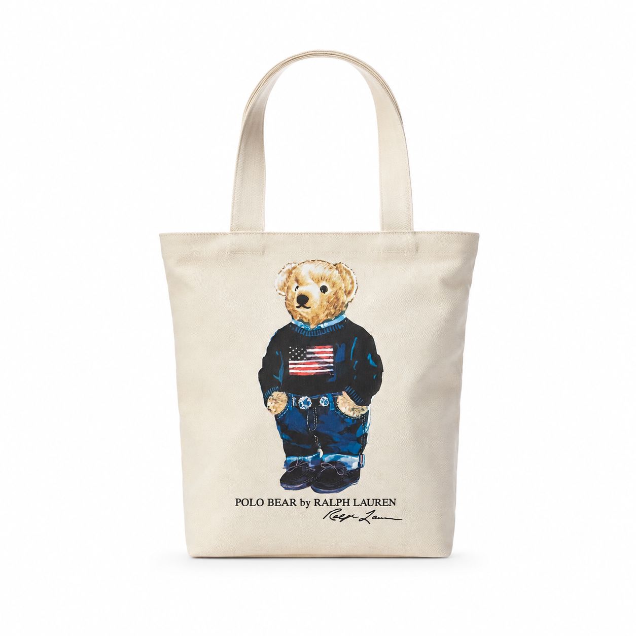 Baumwoll-Canvas-Tasche mit Polospiel-Motiv
