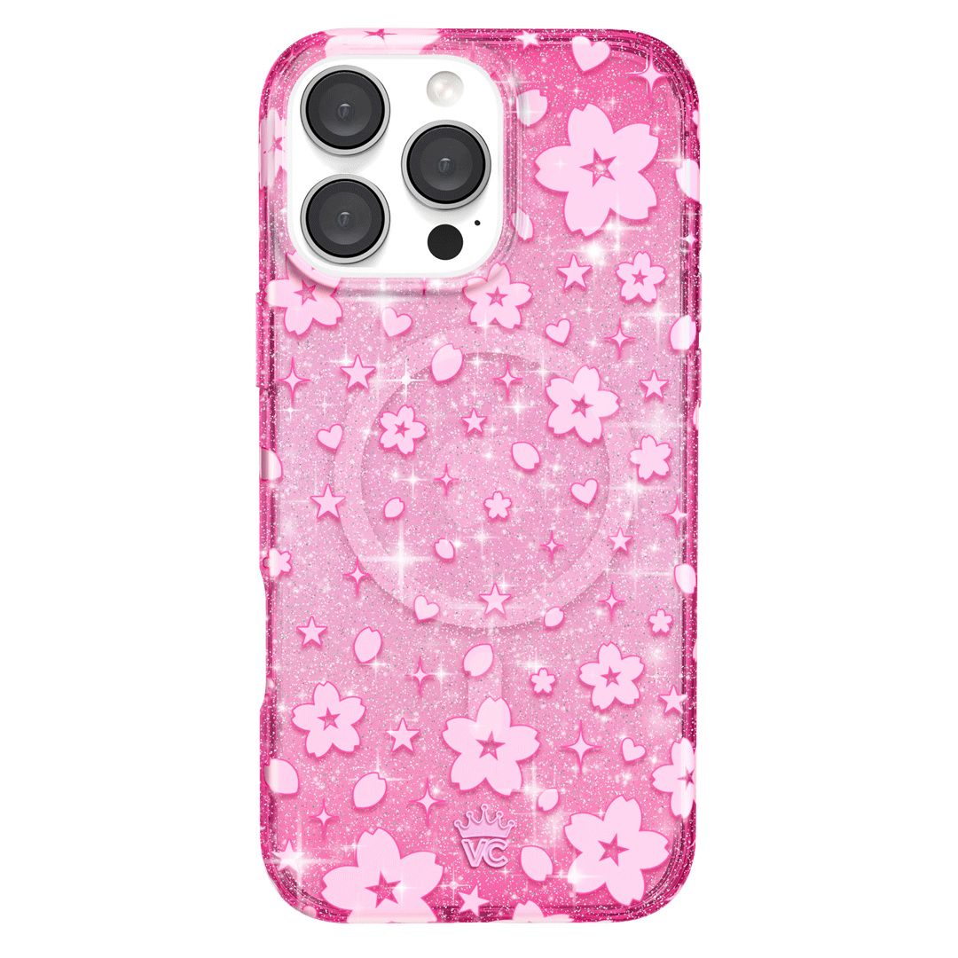 Cherry Blossom Glitter Phone Cover