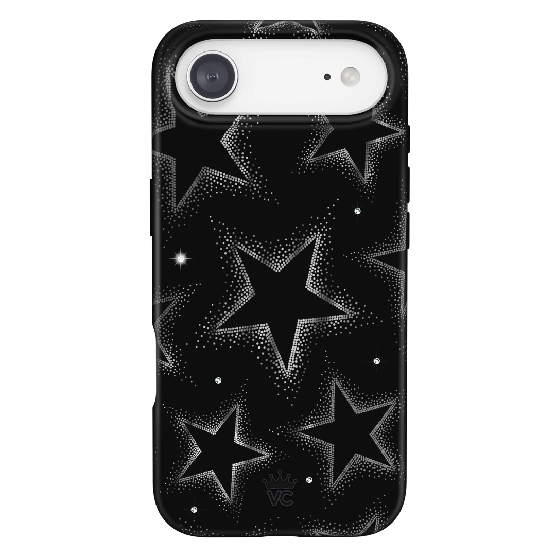 Crystal Chrome Star Pattern Phone Case