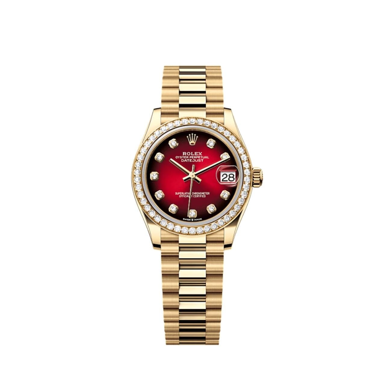 Diamantbesetzte Herrenuhr Schwarz Zifferblatt 31mm