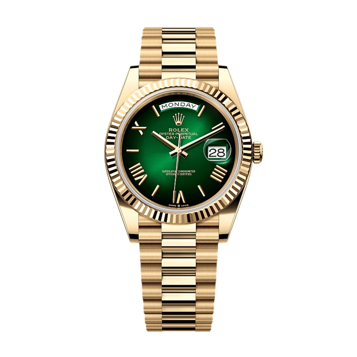 Herrenuhr Grünes Ombre Zifferblatt