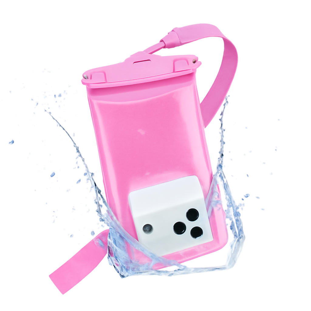 Wasserdichte Handyhülle mit Glitzereffekt in rosa