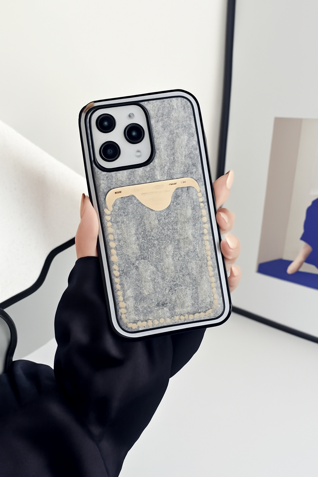 Fabric Card Slot Phone Case for Smartphone Models 12-16