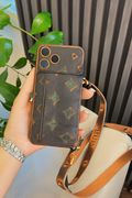 Wallet Style Phone Case with Crossbody Strap for Smartphone Models 12-17