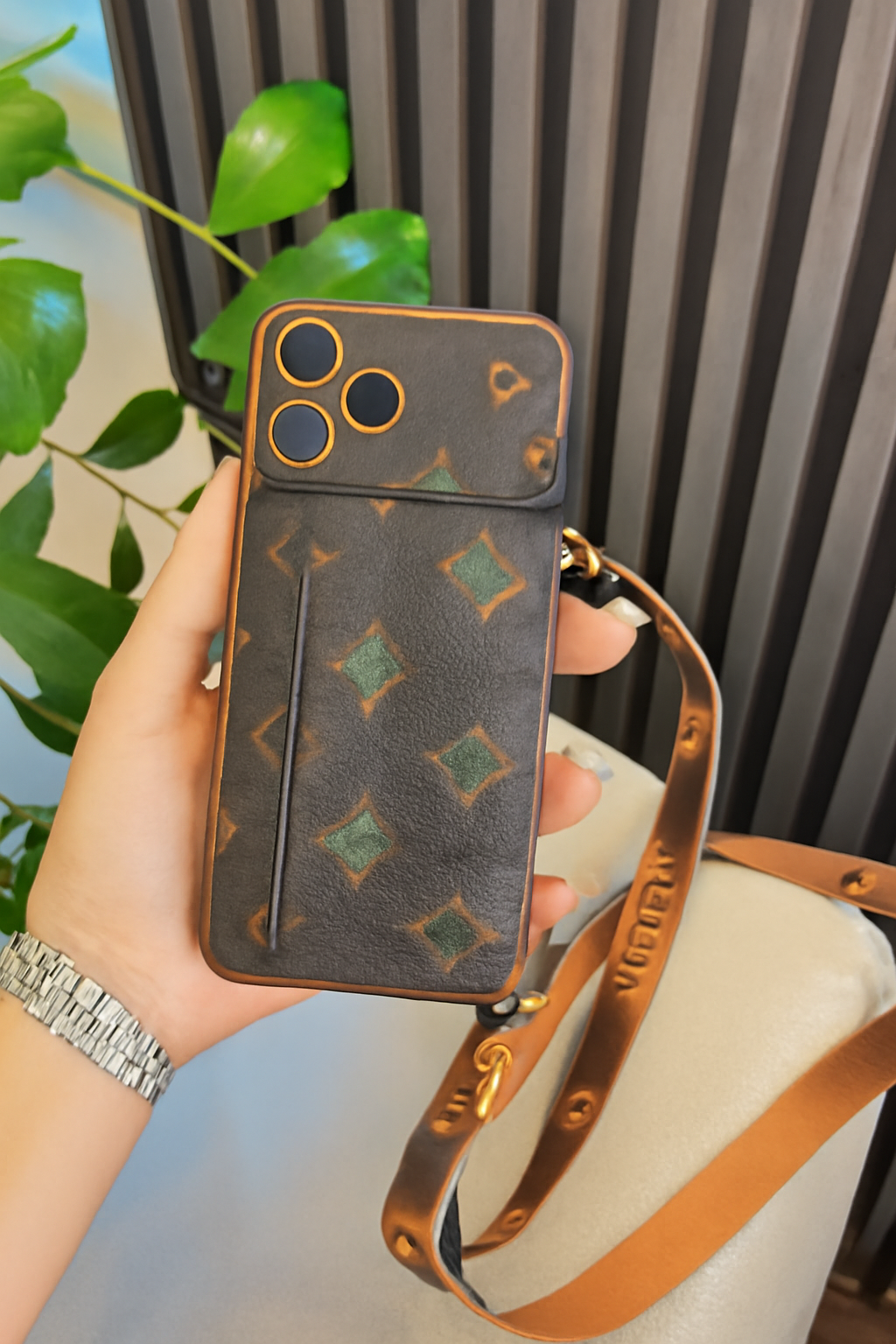 Wallet Style Phone Case with Crossbody Strap for Smartphone Models 12-17