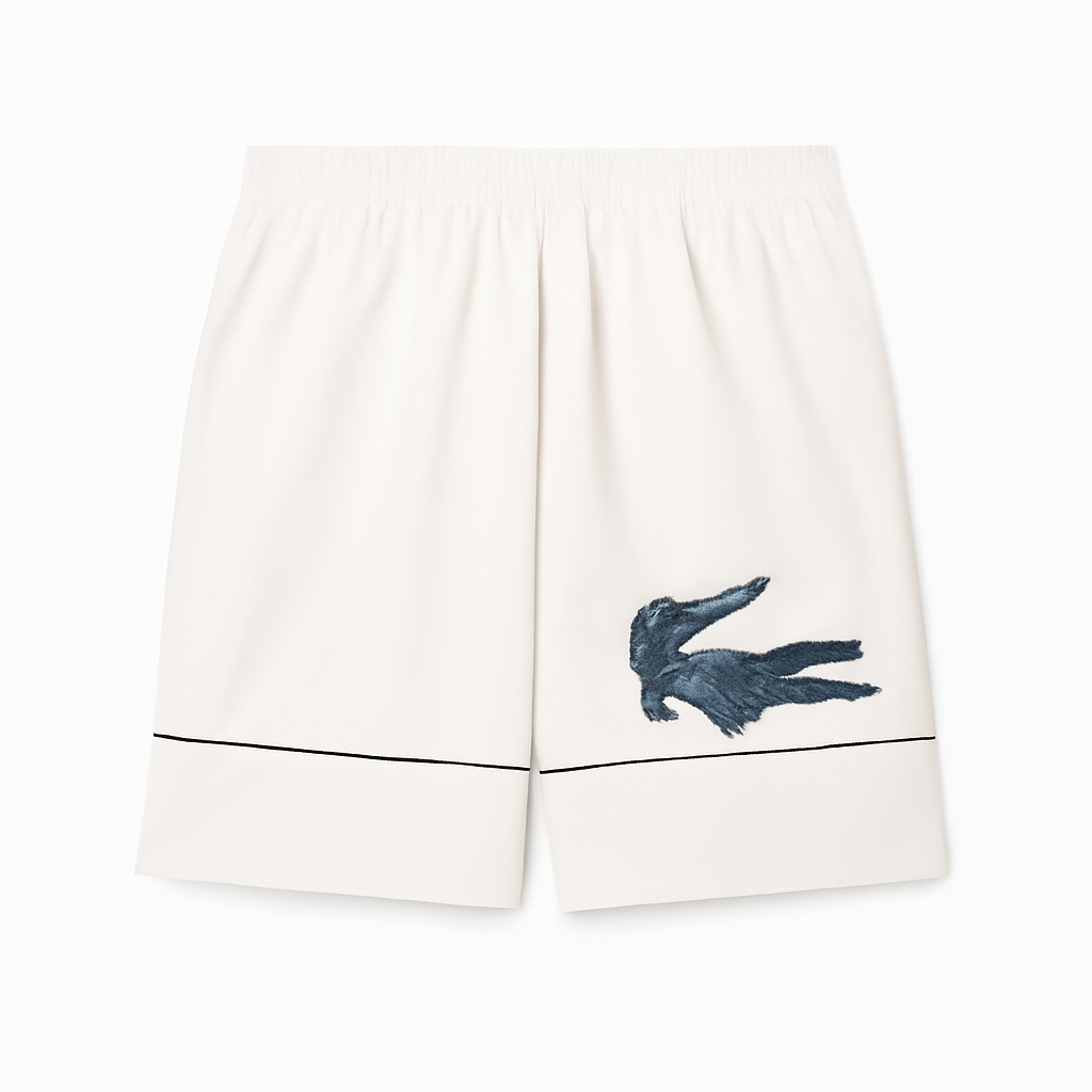 Tennis-Shorts aus bedrucktem Taffeta