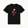 Schwarzes T-Shirt mit Polo-Bären-Motiv