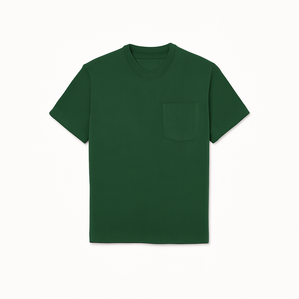 T-Shirt mit Brusttasche aus Baumwolle