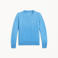 Rundhals-Pullover aus Baumwolle mit Zopfmuster