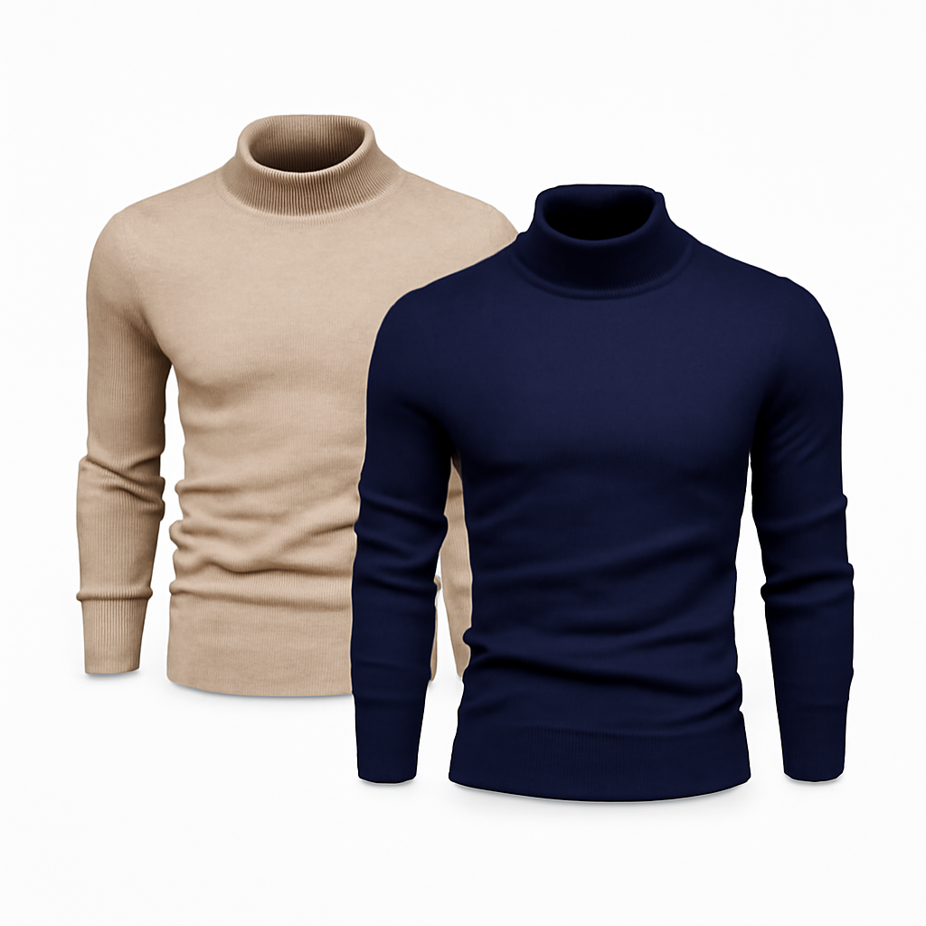 Rollkragenpullover mit Doppelstrick Herren