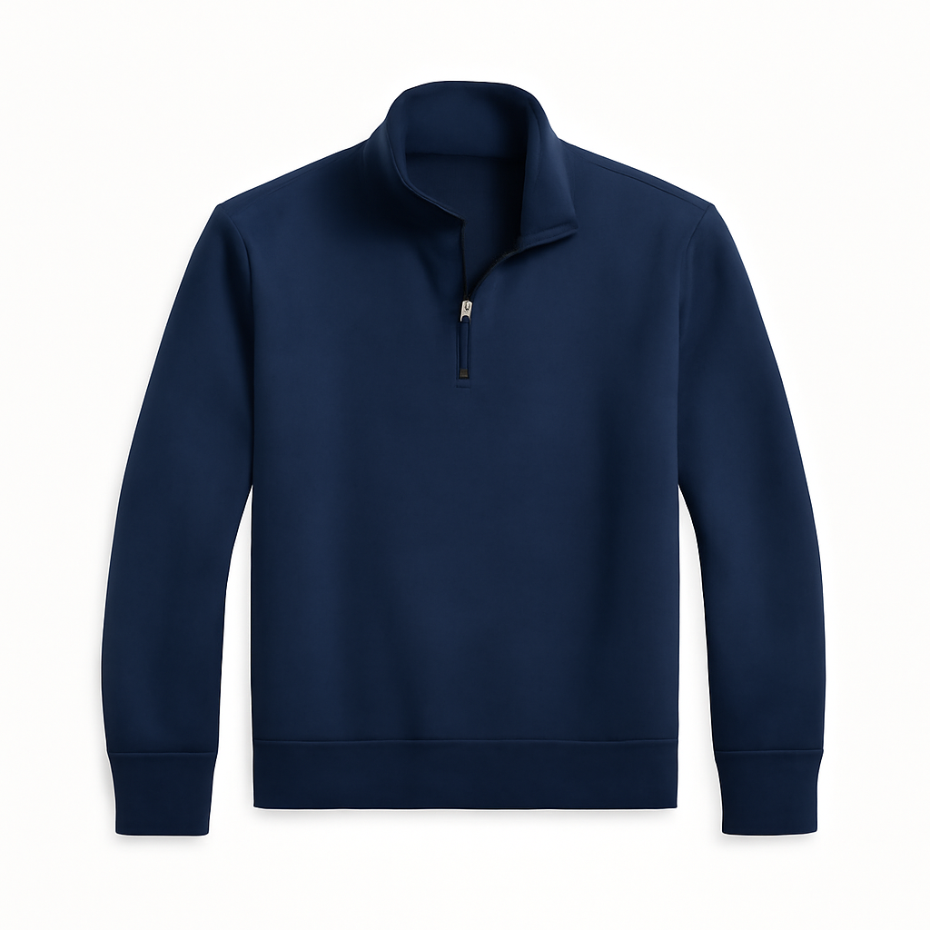Doppelstrick Herren-Pullover mit Reißverschluss