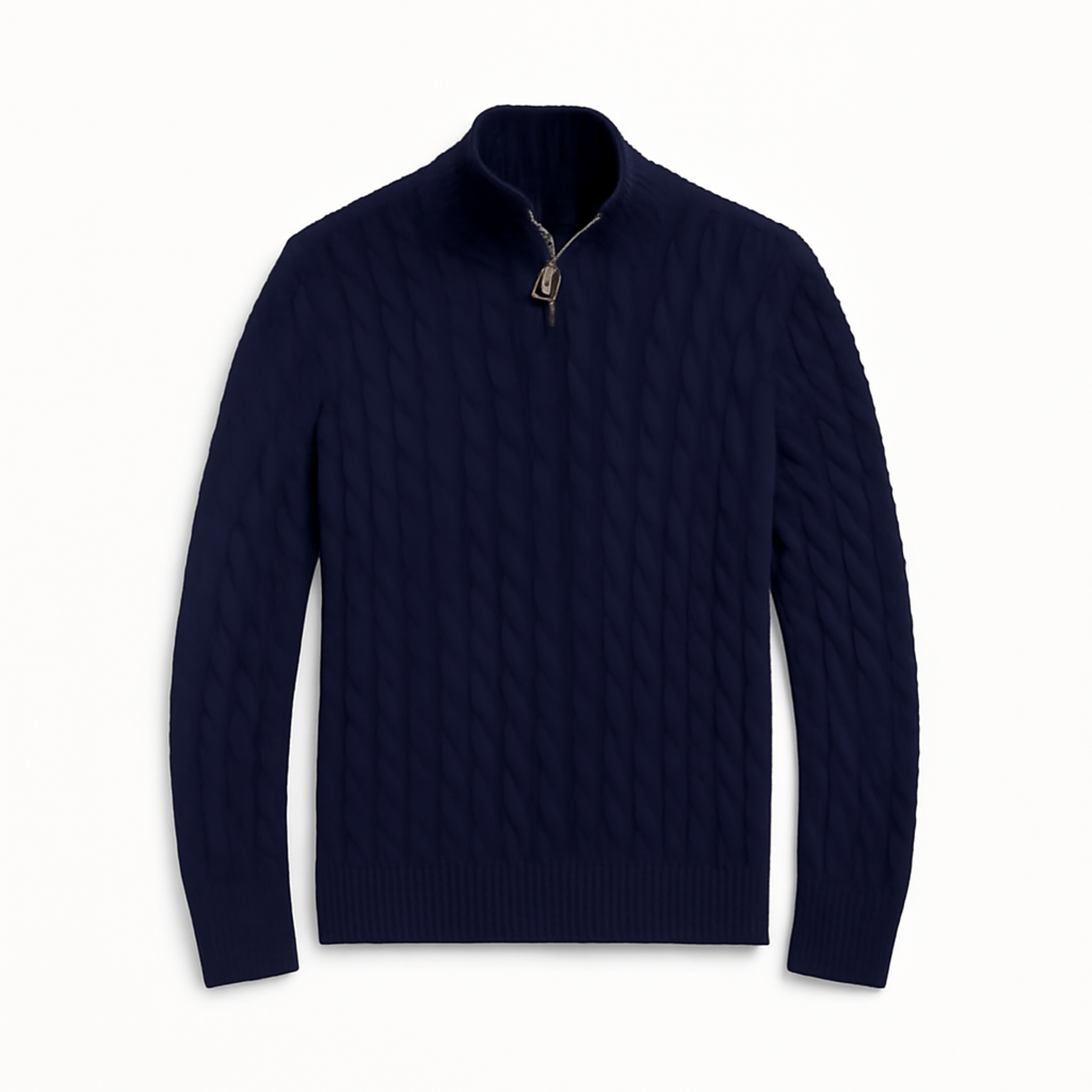 Viertel-Reißverschluss-Pullover aus Baumwolle