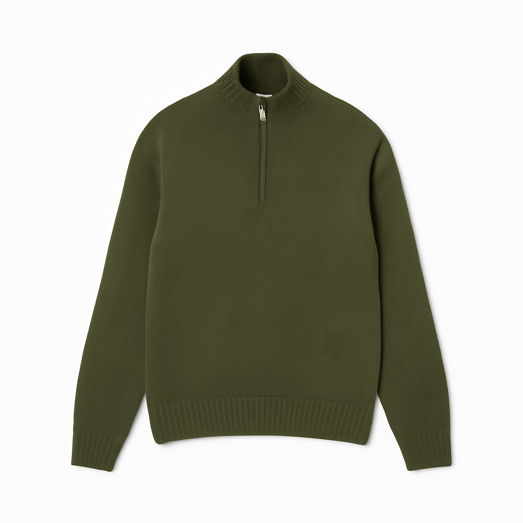 Pullover mit Reißverschluss und hohem Kragen