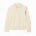 Ripp-Sweatshirt mit Polo-Kragen