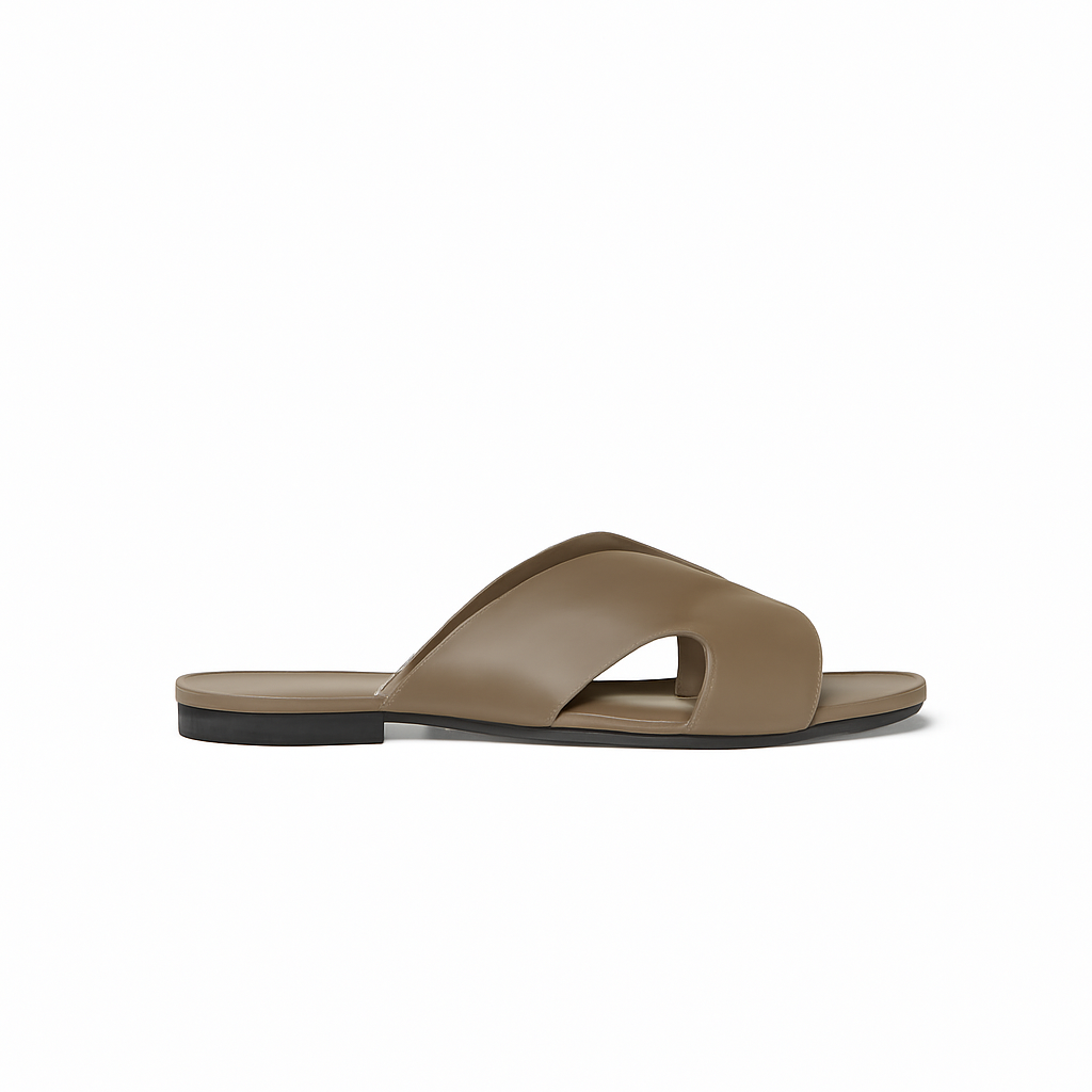 Beige Leather Sandals