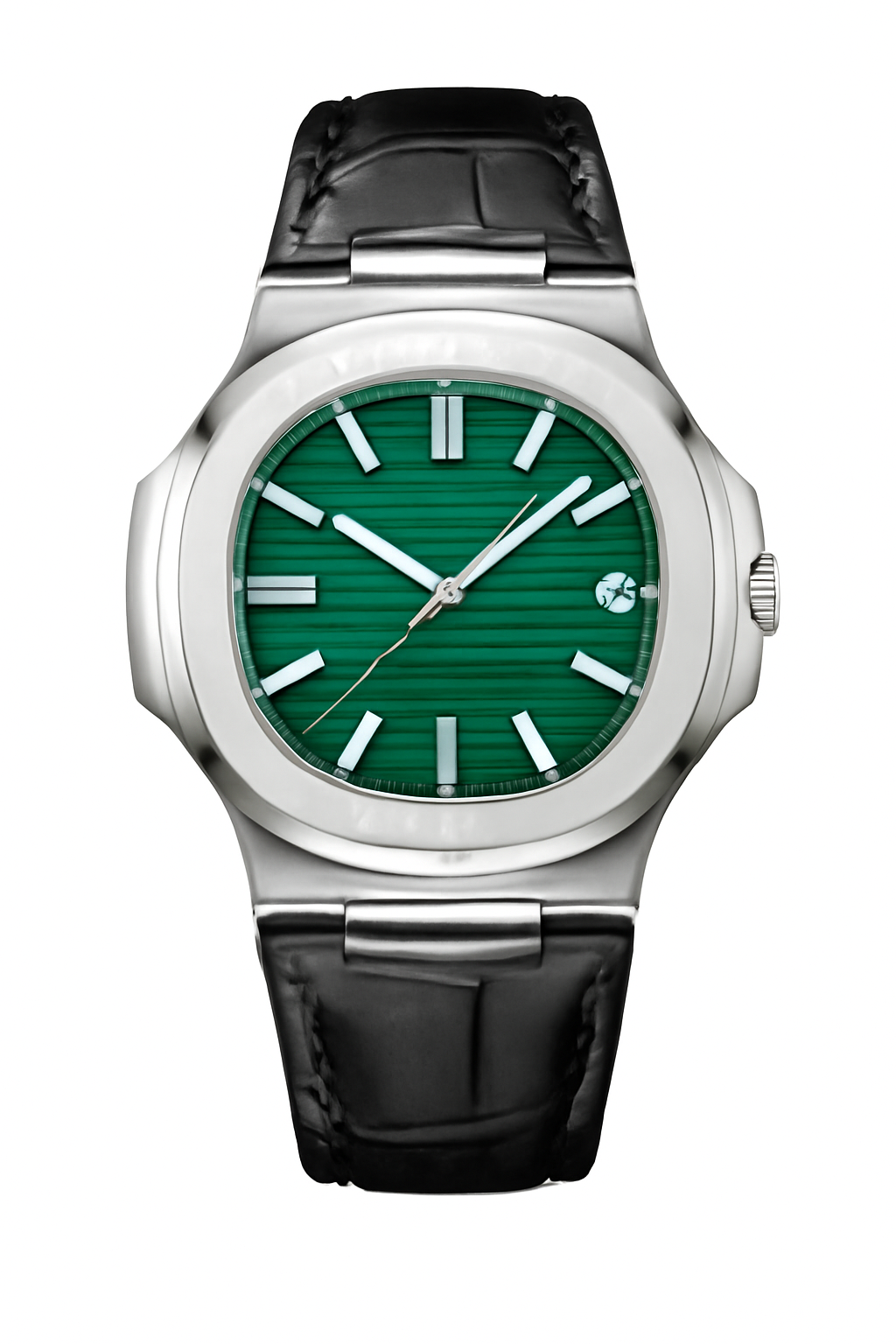 Uhr im Nautilus-Stil mit Lederarmband