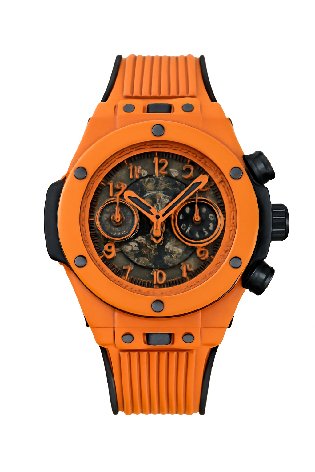 Herrenuhr Armbanduhr Keramik Orange 42mm