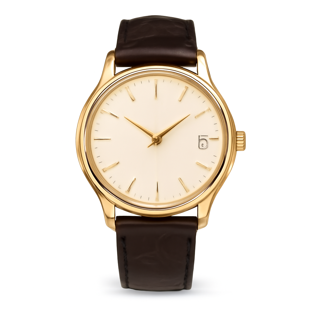 Goldene Uhr mit Elfenbeindialer